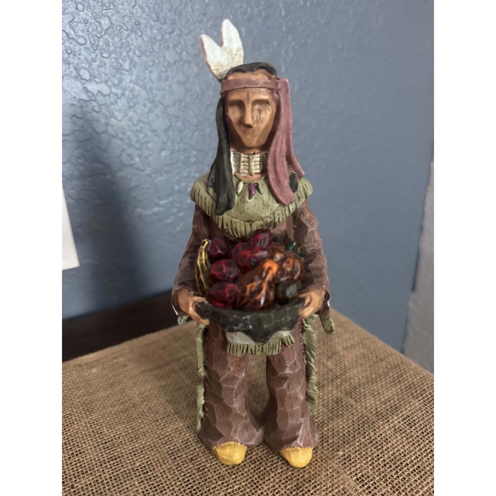 Unbranded Unisex 8.5" Brown Native American Harvest Figurine Fall Decor